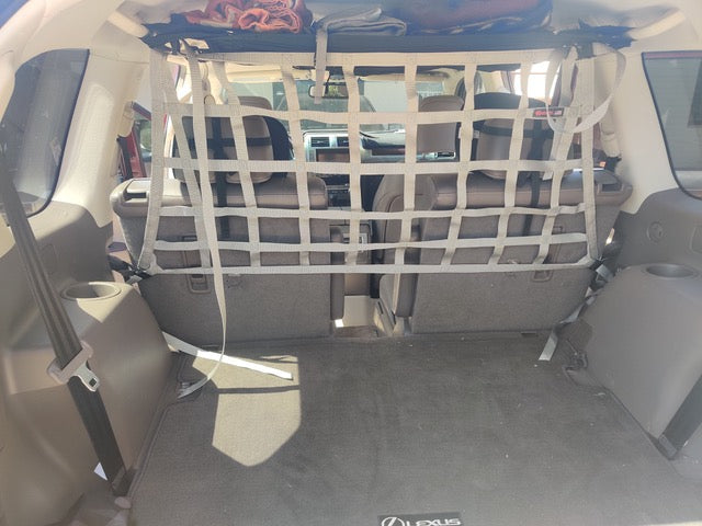 2010 - Newer Toyota Land Cruiser Prado (J150) Behind 2nd Row Seats Rear Upper Half Barrier Divider Net-Raingler