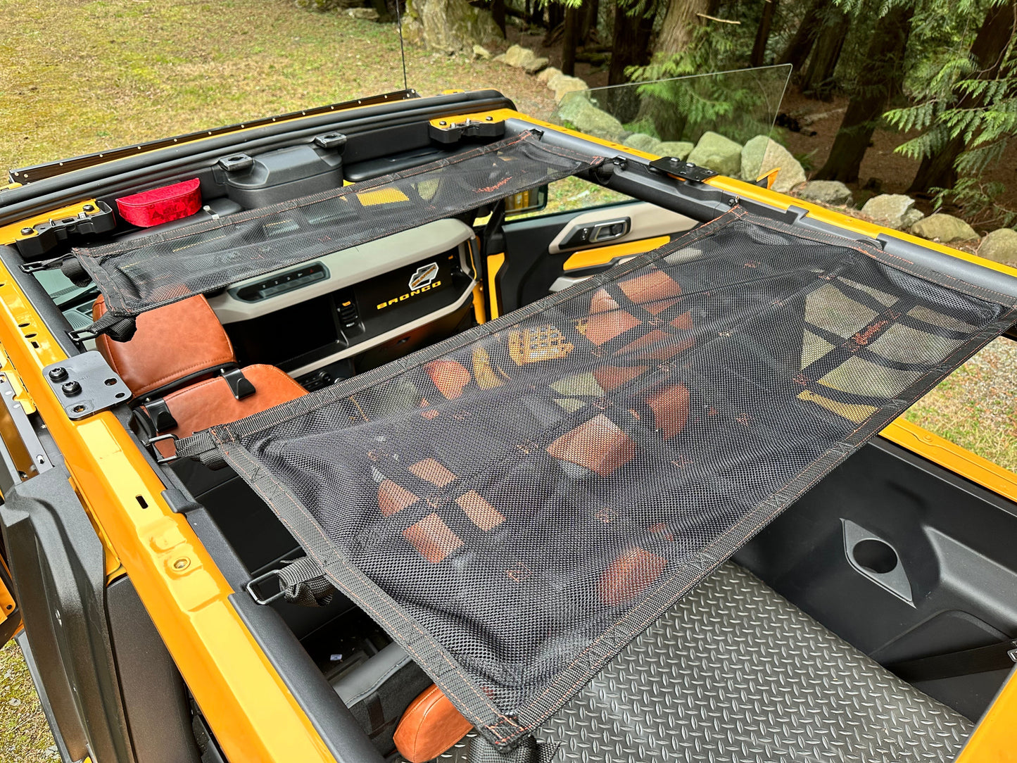 2021 - Newer Ford Bronco 2 door EZ Install Above 2nd Row Seat Attic Net-Raingler
