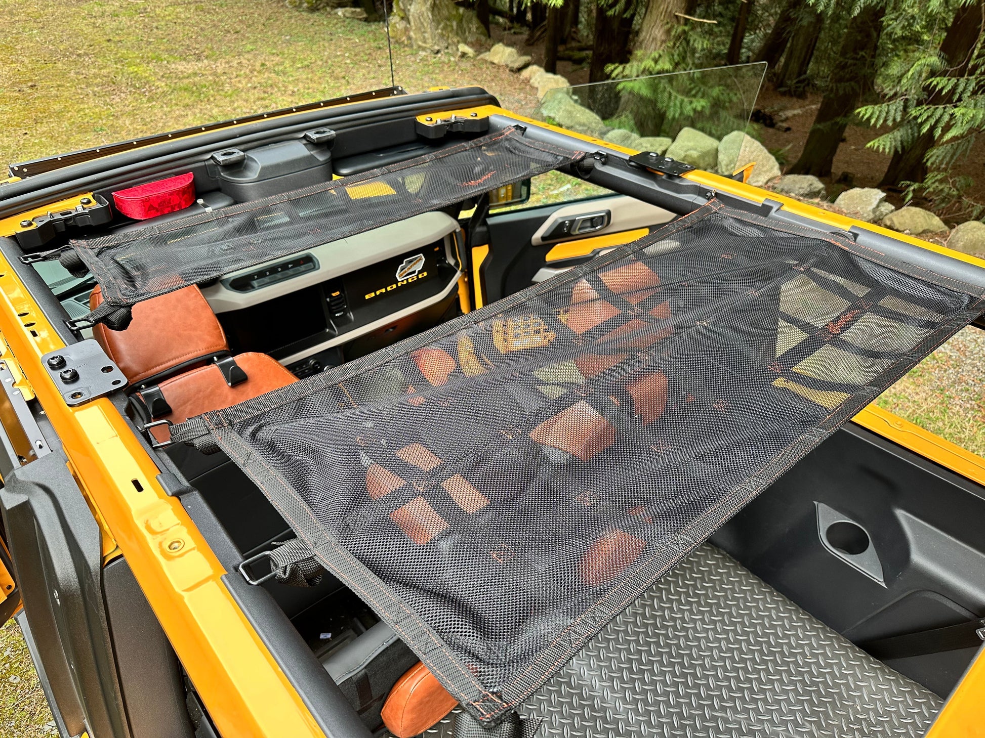2021 - Newer Ford Bronco 2 door EZ Install Above 2nd Row Seat Attic Net-Raingler