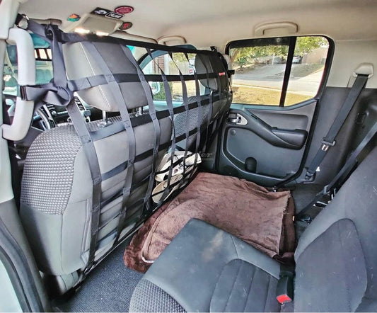 1999 - 2015 Nissan Xterra Behind Front Seats Barrier Divider Net-Raingler